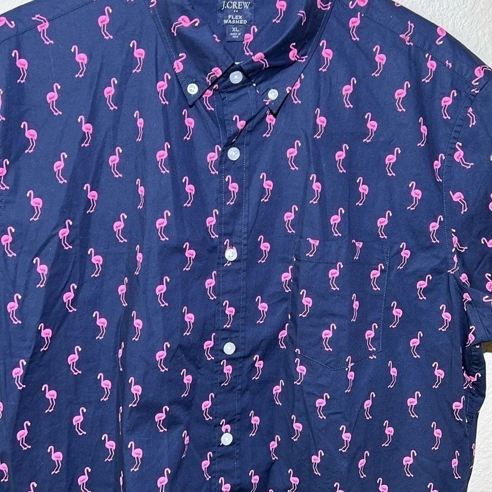 J Crew Flamingo Print Shirt Novelty